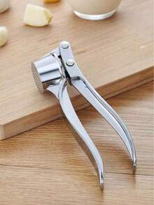1pc Stainless Steel Garlic Press, Manual Garlic & Ginger Mincer, Rust-Resistant Durable Professional Garlic Crusher, Easy To Clean Vegetable Processing Tool, Essential Seasoning Gadget For Hotel, Restaurant, Home Kitchen - Silver - View 13