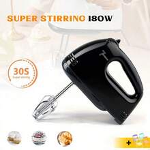 LÈRFM Hand Mixer, Food Mixer, Egg Beater, Dough Mixer, Household Mixer, Kitchen Baker - Black - View 2