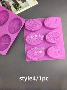 1个全新优质不粘硅胶皂模 - 可重复使用的长方形皂模，适用于DIY工艺品、自制沐浴及美容用品，易于脱模的手工皂制作工具，厨房和浴室装饰 - 彩色 - 查看 10