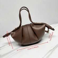Deep Brown Leather Handbag With Knot Detail, Structured Tote Bag For Women, Adjustable Crossbody Strap, Medium Size Work & Casual Purse - Marrón oscuro - Ver 10