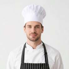 Sdfvsdg 3 Pack Adult Chefs Hat Adjustable Elastic Baker Kitchen Cooking Chefs Cap - trắng - Xem 2