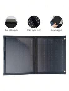 2-In-1 Portable Solar Panel Charger, Foldable, 30-50W Output, USB Port, Universal Charging, 36V Voltage, Solar Power Charging For Phones And Accessories, Travel Friendly - Multicolor - View 8