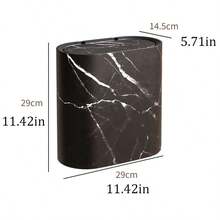 14L/3.7 Gallon Compact Trash Can With Lid - Marble And Wood Grain Pattern, Pedal-Operated Design, Suitable For Bathroom, Kitchen, Living Room - Odor-Proof, No Power Required - Multicolor - View 9