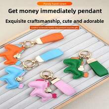 Luxury Horse-Shaped Keychain - Lucky Charm For The Year Of The Horse 2026, High-Quality Leather Couple Car Key Chain, And Adorable Cartoon Clothing Bag Pendant, Ideal As New Year Gifts, Perfect Choice For Car Keys