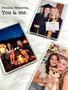 伴娘邀请相框，定制亚克力冰箱磁吸相框，可放置个性化照片，照片礼品，可定制文字。1/3/5张个性化照片“你愿意做我的伴娘吗？”邀请卡，独特的伴娘邀请礼物，复古、休闲、时尚、可爱、可定制、个性化、独特、专属，适合男士、女士、男友、女友、家人、朋友 - 彩色 - 查看 7