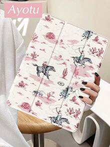 Ayotu 1 件装西部仙人掌与骏马图案平板保护套/Kindle电子书阅读器保护套，适用于 iPad 10 代、iPad 10.2/Mini 6/Mini 7/9.7、Galaxy Tab A9 Plus、Kindle（11 代 - 2024 年款）、Kindle Paperwhite 12 代（2024 年款），时尚简约设计，绝佳节日礼物 - 彩色 - 查看 4