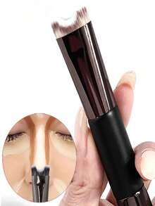 Nose Contour U-Shaped Makeup Brush- Dual-Head Nose Shadow And Highlight Brush With U-Shaped Handle, Ergonomic Grip And Soft Bristles For Precise Contouring - Multicolor - View 4