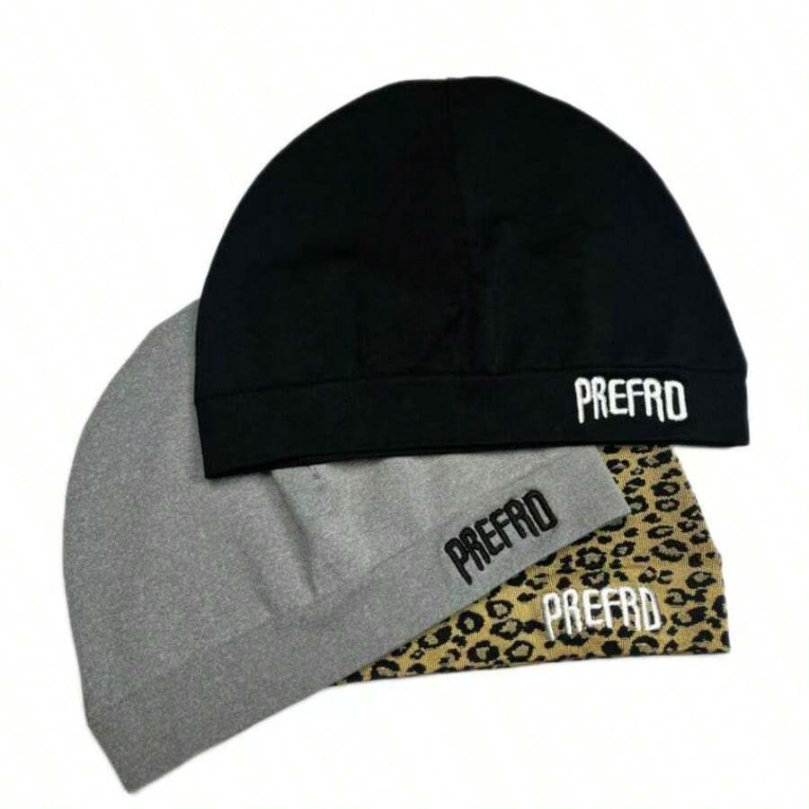 1顶纯色休闲尼龙针织印花毛线帽，户外运动防风保暖街头风，秋冬季