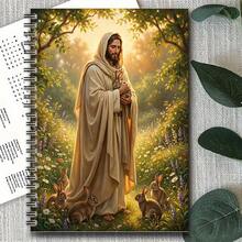 1 本《耶稣与兔子》笔记本，复活节礼物，宗教礼物，螺旋装订，封面为耶稣拥抱兔子的神圣图案，笔记本，记录信仰和生活感悟，笔记本，复活节主日学奖品，笔记本，基督教家庭纪念品，个人整理，笔记本 - 1pc - 查看 5