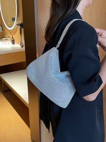 韩版时尚腋下包，夏季新款女士水钻装饰包，彩色单肩包 - 彩色 - 查看 8