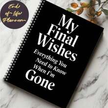 1本人生终点规划笔记本 - 精美遗嘱日志，记录遗愿、葬礼安排、遗产事宜、保险文件 - 继承计划、生前愿望、遗产规划 - 死亡记录礼物