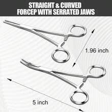 2pcs Stainless Steel Fishing Pliers Set With Line Cutter, Hook Remover, Bent Nose Pliers, Cleaning Clamp, Hair Puller, Straight Nose Pliers, Fishing Locking Pliers - Silver - View 5