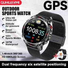 KENPANG ساعة ذكية رياضية خارجية جديدة لعام 2026 للرجال، تحديد المواقع GPS+Beidou، شاشة AMOLED HD 1.46 بوصة، مع مكالمات بلوتوث، مساعد صوتي، وظيفة التذكير، مقاومة للماء 3ATM، ضوء LED، أكثر من 100 وضع رياضي، قياس الارتفاع/الضغط الجوي/البوصلة، بطارية 540 مللي أمبير، متتبع لياقة صحي متوافق مع iOS و Android - متعدد الألوان - مشاهدة 19