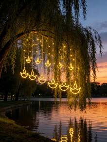 1pc 138L 3 Big Stars 3 Big Moons 6 Small Stars 8 Functions USB Curtain Light, Home Decor Star Moon Curtain Light, Party Decor LED Light, Yard Decor Moon LED Light, Room Decor Curtain Light, Camping Light, Fairy Light, Wedding Decor Light, Viral Lights, Holiday Decor Light, Ramadan Star Moon Home Decor Light - Yellow - View 8