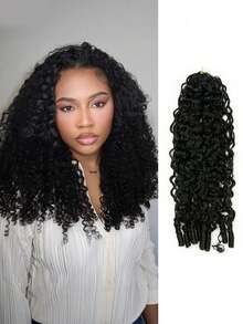 5Packs/250g 3rd-Generation Feather Crochet Human Hair Extension Burmese Curly With Coily End Feather Line Boho Crochet Braids Remy Human Hair Burmese Spiral Curly Seamless Invisible Micro Pre Looped Hair Extension For Thin Hair Woman - Natural Black - View 9