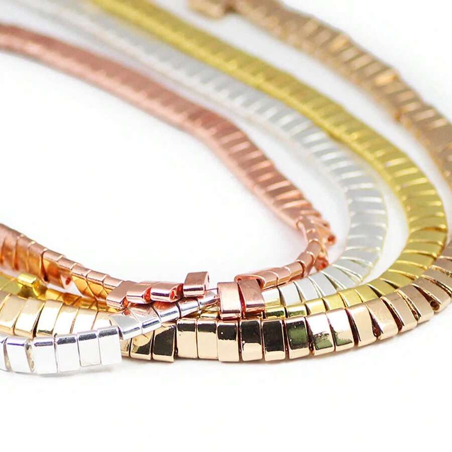 75/145颗黑色镀层赤铁矿双孔直孔珠，手工DIY首饰制作材料，手工串珠，赤铁矿，项链散珠 - diy - 查看 1