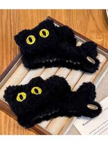 1个新款秋冬3D卡通猫爪发夹，可爱公主风发爪，可固定在脑后，女士爪夹，优雅发饰 - 彩色 - 查看 3