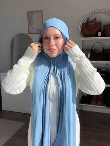 1pc Instant Hijab With Undercap - Silky Soft, Breathable Jersey Fabric, Includes Headscarf And Undercap, Suitable For Daily Wear, Festivals, Prayers, Abaya Matching - Instant Hijab - View 9