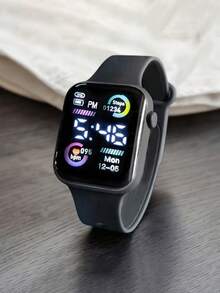 2对1合1时尚简约优雅可爱方形电子情侣手表，数字显示，适合聚会、派对、旅行等场合查看时间，也是返校季、情人节、感恩节、2026新年等节日送给家人和朋友的绝佳礼物。 - 彩色 - 查看 13