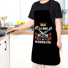 BBQ Master Bib Apron Women Men Unisex Kitchen Chef Barbecue Lover Tablier Cuisine For Cooking Baking Gardening - Black and White - View 4