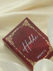 1PC Customized Travel Jewelry Box Customize Name & Date Vintage Square Magic Book Jewelry Box Case Personalized Multi Storage Rings Earrings Necklaces Bracelets Portable Travel Jewelry Organizer Anniversary Gifts For Sister Friends Her