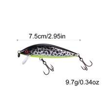 7.5cm/2.95in 9.7g/0.34oz Sinking Minnow Lure, Long Casting Sinking Minnow Lure, 3D Eyes Bionic Hard Bait, Fishing Accessory - Multicolor - View 2