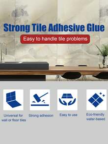 瓷砖粘合剂 - 家用墙砖和地砖脱落修复粘合剂，防水背涂胶 - 彩色 - 查看 3