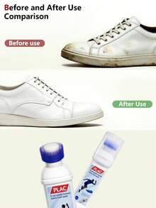 2 In 1 White Shoe Cleaner With Built-In Brush No Rinse Fast Stain Removal, Shoe, Spring Summer Picks, Brides Maid Gifts, Room, Bedroom Decor, Bedroom Decor, Beach, Travel, For Men, For Women, Vacation - White - View 2