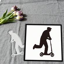 创意滑板切割模具、DIY剪贴簿相册和压花模板、贺卡制作工具、卡片纸切割工艺品、礼品卡制作模板模切。 - 銀色 - 查看 3