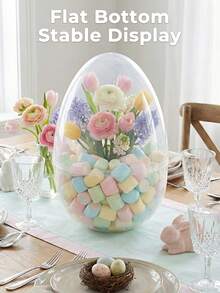 11.8 Inch Large Transparent Fillable Easter Eggs, Giant Hollow Plastic Eggs Suitable For Easter Egg Hunt, 1pc Large Transparent Plastic Gift Box Container For Toys And Candies, DIY Personalized Easter Basket Alternative, Suitable For Party Favors, Candies, Basket Fillers, Party Supplies - Multicolor - View 8