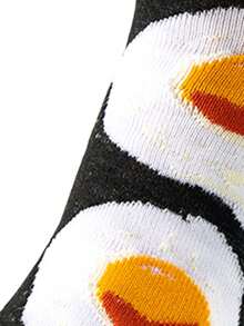 4 Paar unisex Lebensmittel-Themen Bootsocken - Multi-Stil Design (Brathähnchen/Sushi/Ei/Burger Muster), leckere Neuheitssocken für den täglichen Lässig-Tragen, ideales Geschenk für Essensliebhaber, ganzjährig modische Lässig-Socken - Verschiedenfarbig - Übersicht 8