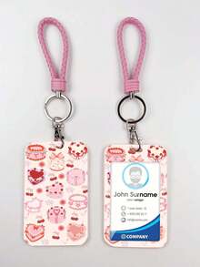 1pc ABS Pink Rope Cake & Cookie Pattern Fashion Keychain Pendant, Bag Charm, Student Bus Protector - Multicolor - View 13