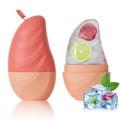 冰感面部按摩滚轮硅胶冷却工具，帮助面膜吸收，消除浮肿，紧致肌肤，美容仪