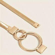 Casual Zinc Alloy Women's Simple Double Ring Elastic Adjustable Waist Belt, Versatile For Dresses, Sweaters, Coats, Daily Wear - Multicolor - View 9
