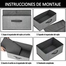 KIKIGOAL Juego de 4 Cubos de Almacenamiento de Tela Pb Cajas Organizadoras Lavable para Armas Estantes Ropa etes Guardería 15.7" x 11" x 7.9 - Gris23L - Ver 3