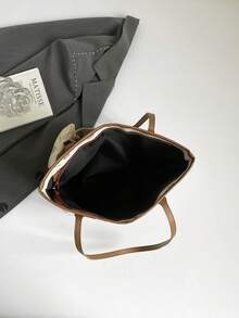 大容量简约时尚小众手提包，女士新款时尚单肩手提包 - 彩色 - 查看 10