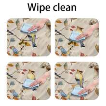 Round Tablecloth With Flower And Bird Patterns Wear Resistant And Dirt Resistant For Home Decoration Picnics And Holiday Gatherings Christmas Decorations - 彩色 - 查看 4