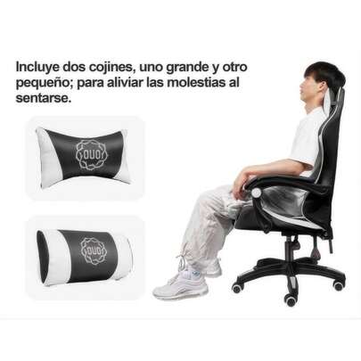 Silla Gamer Multifuncional, Giratoria 360°, Respaldo Ajustable 90-135°, Cojines Incluidos, Confortable para Uso Prolongado, Mejor Opción Económica