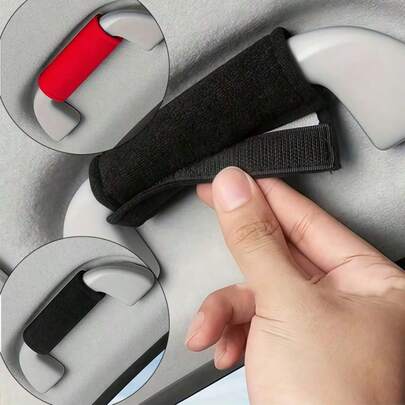 4pcs Universal Car Handle Soft Protective Covers, Warm Hand Protection In Winter, Fit For Car Roof Handles, Grab Handles, Soft Material Suitable For All Vehicle Models