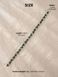 Emerald Green Rhinestone Dress Belt, Gold Crystal Leaf Vine Sash, Wedding Bridesmaid Waist Accessories - Multicolor - View 5