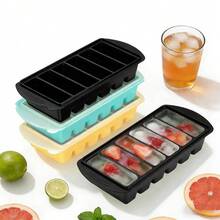 1个硅胶食品储物盒 - 耐用厨房储物盒，2/4/6格可选，适用于汤、肉汤和酱汁，可堆叠绿色食品准备盒 - 制作冰块、果冻、布丁、烘焙蛋糕、冷冻甜点、肉汤、冷冻汤的必备厨房配件 - 黑色 - 查看 2