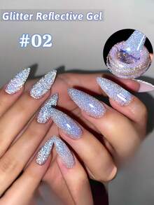 10毫升新款闪亮碎钻凝胶指甲油，高密度反光迪斯科闪光碎钻凝胶，情人节派对必备美甲红色指甲油，情人节礼物 - 彩色 - 查看 21