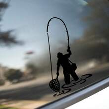 Fly Fishing Fisherman Trout Fish Vinyl Funny Sticker Window Laptop Bumper - A - View 9