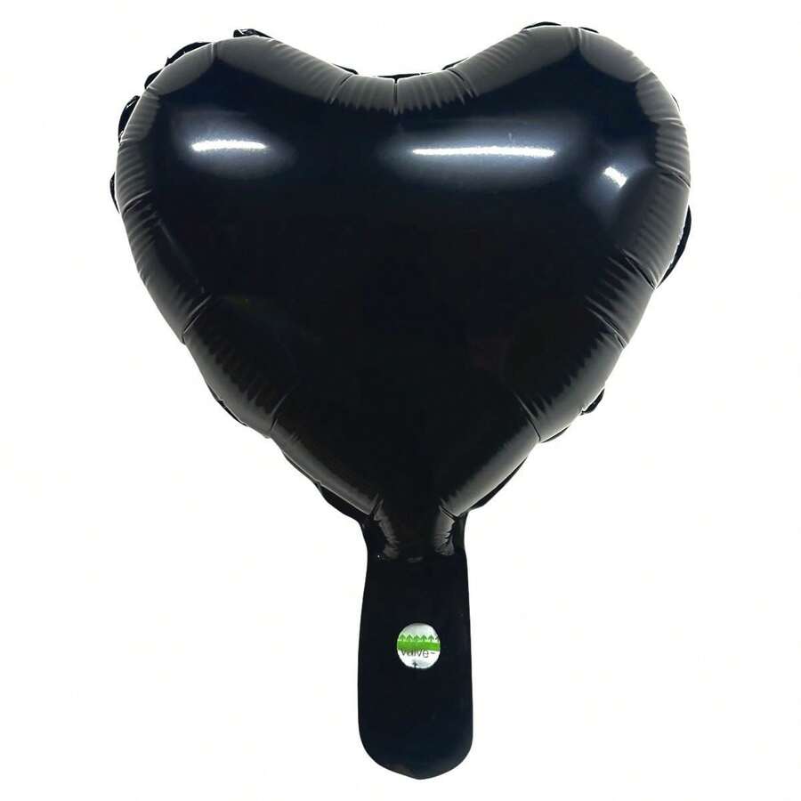 50 Mini Metallic Heart Balloons, Red, Silver, Gold, Centerpiece, 5 Inches (12cm), Party Decoration - Black - View 1