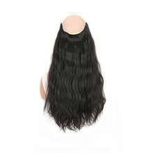 Women V-Shaped Hair Extension With Synthetic Fiber Water Ripple Texture High Temperature Hairpiece Clip, Halloween - Black-brown - View 11