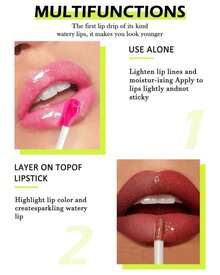 LYSdefeu Lip Oil Lip Glaze-1Pcs Big Brush Head Hydrating Pink Lip Glow Oil,Shiny Transparent Lip Gloss Plumping,Long Lasting Non-Sticky Clear Glow Reviver Lip Care Oil,Christmas Lip Makeup Gift-03# - ColorC - 查看 4
