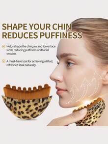 2pcs/1pc Leopard Print Lymphatic Contour Face Brush, Massage Eye & Neck Care Brush, Soothing Contour Lifting Neck Brush - Multicolor - View 3