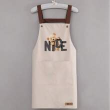 1pc Bear Design Waterproof Apron, Suitable For Cooking, Cleaning, Kitchen, Catering Work, Stain Resistant - Multicolor - View 6