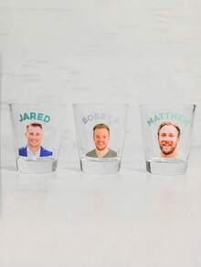 Customizable Photo Glass Cup, Personalized Photo Wine Glass Suitable For Birthday Party, Wedding And Other Occasions, Funny Tequila Shot Glass Groomsmen Gift, Multi-Functional, Durable, Decorative, Reusable, Exquisite And Fashionable, High Quality, Multi-Colored, Modern Style, Customizable Unique Gift, Suitable For Men, Tea Room, Home, Garden, Office, Etc. - Multicolor - View 7