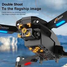 TOKQI 迷你F205无人机，配备双摄像头、屏幕遥控器、无刷电机，可折叠四轴飞行器遥控飞机玩具